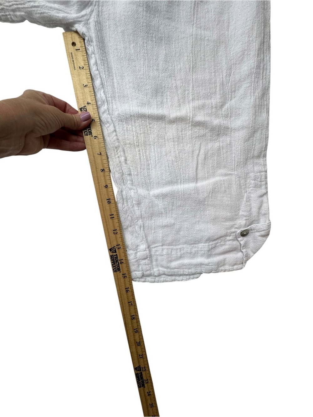 Oh my gauze white Beth capris L/XL - Picture 5 of 7